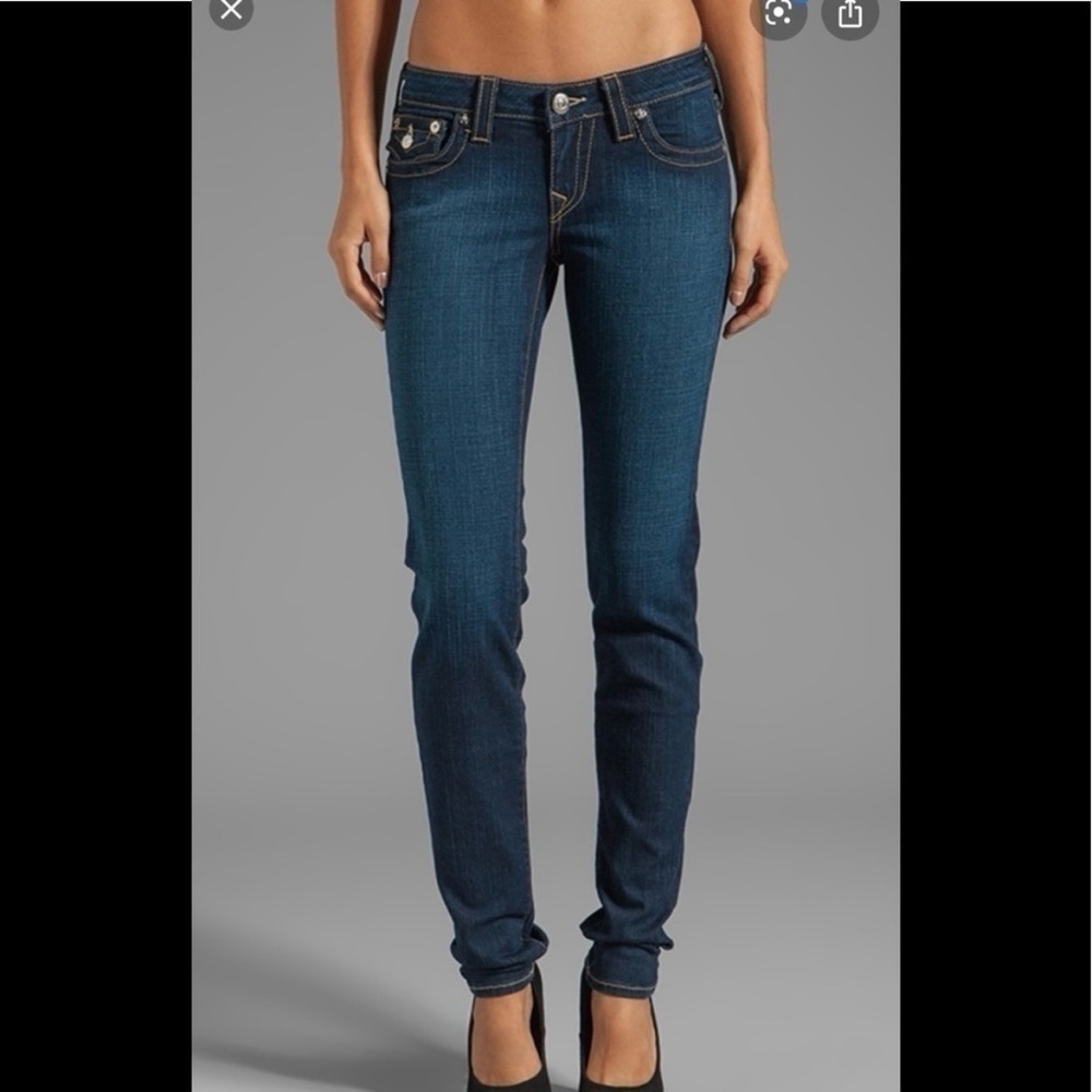 TRUE RELIGION Julie Dark Wash Low Rise Skinny Jeans—SZ. 26